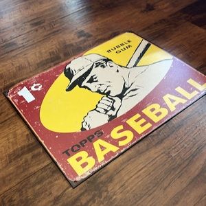 vintage tin baseball sign